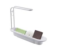 Organiseur d'évier extensible, panier d'égouttement réglable avec | Étagère d'évier multifonction pour salle de bain, lavabo, douche, maison, appartement, savon, éponges