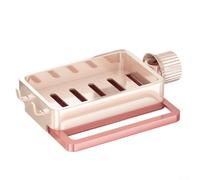 Organiseur d'évier fonctionnel avec porte-éponge, compartiment à chiffon et plateau d'égouttement pour un usage quotidien (rose)