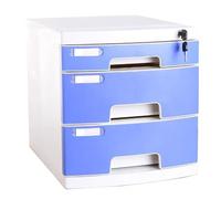 Organiseur Documents A4 avec Serrure Classeur À 3 Tiroirs Plastique pour Bureau Et La Maison Porte-Documents Format Lettre Rangement Papier Et Articles Papeterie(Blue)