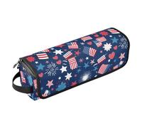 Organiseur d'outils 2 en 1 avec tapis résistant à la chaleur, grand étui de voyage pour fer à friser, fer à lisser, sèche-cheveux plat, Happy Independence Day États-Unis Sac de voyage pour cheveux