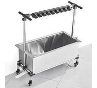 Organiseur d'outils de jardin, support de serpillère en acier inoxydable, support de fournitures de nettoyage, chariot d'entretien avec roulettes, rangement pour outils et fournitures ménagères