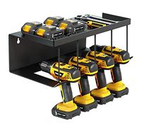Organiseur D'Outils,Mallette à Outils,4 Fentes 1Grande éTagèRe,Support De Rangement Mural Amovible Pour Perceuse éLectrique En Acier Robuste Pour Scie Circulaire,Perceuse,Atelier,Garage, Quincaillerie
