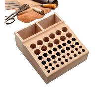Organiseur d'outils pour maroquinerie avec fentes - Porte-outils en hêtre pour outils en bois et cuir, 98 trous/46 trous
