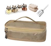 Organiseur d'ustensiles de camping, grand sac à ustensiles de camping portable en maille, pochette portable pour ustensiles de cuisine, pique-nique, barbecue, voyage, aventure, vacances, plage