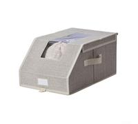 Organiseur en carton pour casquette de baseball avec devant transparent, double fermeture éclair sécurisée et poignées latérales pour un mouvement sans effort et (beige)