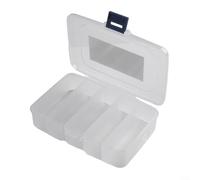 Organiseur en plastique transparent avec cinq sections divisées conçues pour le rangement de petits composants électroniques