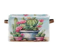 Organiseur en tissu avec motif de cactus et fleurs - Rectangulaire - Pour chambre d'enfant