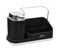 Organiseur évier avec distributeur 300ml ""Néo"" gris noir - 5five