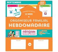 Organiseur familial hebdomadaire Mémoniak sept. 2025-août 2026, calendrier aimanté