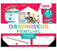 Organiseur familial Mémoniak 2025, calendrier organisation familial mensuel (sept. 2024- déc. 2025)