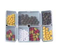 Organiseur hebdomadaire de pilules : poche pliable compacte, panneau de fermeture magnétique, plateau discret avec plusieurs compartiments | Trieur fin pour médicaments vitaminés pour Vac
