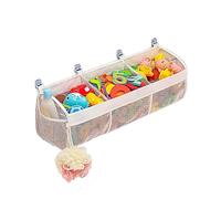 Organiseur horizontal à 3 compartiments pour jouets de bain, hamacs faciles à trier avec grandes ouvertures, filet de rangement respirant à suspendre (style 1)