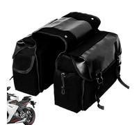 Organiseur latéral de vélo en toile - Sacoche de moto résistante à l'eau, sac de rangement arrière pour scooter, équipement de voyage de tourisme, sac de cyclisme avec système de montage pour le range