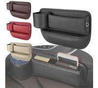 Organiseur Latéral pour Siège de Voiture, Boîte de Rangement pour Espace de Siège de Voiture, Poche de Rangement Voiture avec Porte-Gobelet, Organisateur de Siège de Voiture Avant，organisateur voiture