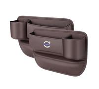 Organiseur Latéral pour Volvo V60 Recharge Plug-in Hybrid 2020-2024, Organisateur de Siège de Voiture Avant oîte de Rangement pour Espace de Siège de Voiture,Brown-2Pcs