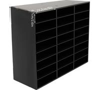 Organiseur littéraire, 24 compartiments, plaque PVC, moderne, noir