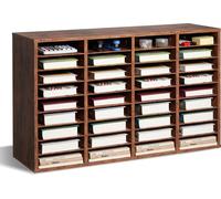 Organiseur littéraire VEVOR Classement de documents avec 36 compartiments & étagères amovibles, trieur de dossiers Classement de lettres en bois, panneau de particules, rangement