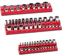 Organiseur magnétique de clés à douilles 3 pièces - Rangement de prises pour SAE - Rangement d'outils - Accessoires pour l'atelier