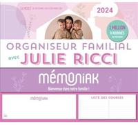 Organiseur Mémoniak avec Julie Ricci, calendrier mensuel (sept. 2023 - déc. 2024) - Collectif - Editions 365 - broché - Calendrier