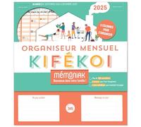 Organiseur Mémoniak Kifékoi, calendrier mensuel en colonnes (sept. 2024- déc. 2025)
