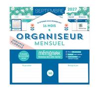 Organiseur mensuel Mémoniak 2027 - Ambiance florale, 16 mois, septembre 2026-décembre 2027