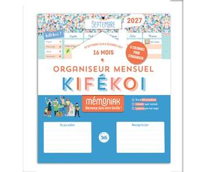 Organiseur mensuel Mémoniak Kifékoi 2027 - 16 mois, septembre 2026-décembre 2027 - Collectif - Editions 365 - broché - Calendrier