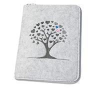 Organiseur Mom's « Arbre » en feutre, gris clair (couleur au choix) | Housse avec fermeture éclair pour carnet de maternité, cahier, etc.