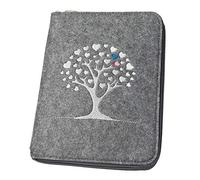 Organiseur Mom's « Arbre » en feutre, gris (couleur au choix) | Housse avec fermeture éclair pour carnet de maternité, carnet de notes, etc.