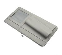 Organiseur monté sur pare-soleil pour voitures fabriqué à partir de cuir synthétique avec poche principale spacieuse section en maille porte-lunettes de soleil et clip pour stylo dédié (gris)