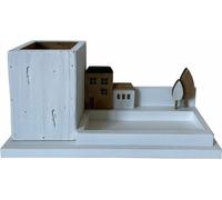 Organiseur multi-usages DKD Home Decor stylo blanc marron bois métal 30 x 40 cm 28 x 11 x 14 cm