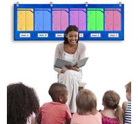 Organiseur Mural À Suspendre - Tableau De Poche De Rangement 6 Pièces, Support De Dossier Transparent, Équipement De Classement Durable Pour Salle De ccessoire De Bureau Pour Enseignant,