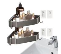 Organiseur mural de douche | Étagère triangulaire pour salle de bain, sans perçage, étagère d'angle triangulaire compacte pour baignoire, maison, camping-car, salle de bain