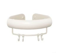 Organiseur mural de forme triangulaire pour salle de bain, se monte en toute sécurité sans perçage pour lavabo de douche ou toilettes (blanc)