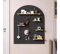 Organiseur mural en panneau perforé, étagères et séparateurs en bois, solution de rangement artisanale pour chambre à coucher et bureau