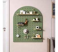 Organiseur mural en panneau perforé, étagères et séparateurs en bois, solution de rangement artisanale pour chambre à coucher et bureau