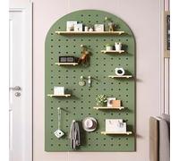 Organiseur mural en panneau perforé, étagères et séparateurs en bois, solution de rangement artisanale pour chambre à coucher et bureau