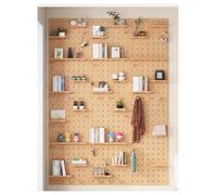 Organiseur mural personnalisable en panneau perforé - Étagère de rangement murale avec crochets pour entrée, couloir, cuisine, salon et bureau