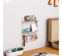 Organiseur mural pour clés avec 9 crochets, porte-clés mural auto-adhésif avec porte clés, boîte aux lettres, idéal pour couloir, entrée, vestiaire, chambre, bureau - Rangement pratique et