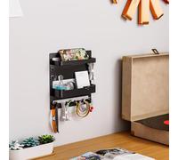 Organiseur mural pour clés avec 9 crochets, porte-clés mural auto-adhésif avec porte clés, boîte aux lettres, idéal pour couloir, entrée, vestiaire, chambre, bureau - Rangement pratique et