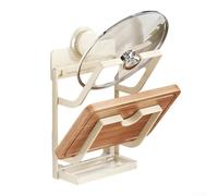 Organiseur mural pour couvercle de casserole avec plateau de vidange pour divers paramètres de cuisine pour garder les couvercles de casseroles bien rangés et facilement accessibles (blanc S)