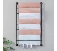 Organiseur mural pour ruban, serviette, ceinture et ruban, barre à suspendre, écharpe, présentoir de vente au détail, organiseurs de rangement en métal à 9 couches, pour magasin de vêtements/famille