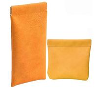 Organiseur personnalisé en cuir avec fermeture éclair et poche en peau d'agneau à fermeture automatique pour femme Mini sac de rangement de voyage, 2 pièces C., 9*18cm, Classique