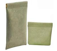 Organiseur personnalisé en cuir avec fermeture éclair et poche en peau d'agneau à fermeture automatique pour femme Mini sac de rangement de voyage, 2 pièces., 9*18cm, Classique