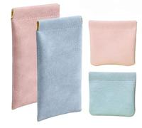 Organiseur personnalisé en cuir avec fermeture éclair et poche en peau d'agneau à fermeture automatique pour femme Mini sac de rangement de voyage, 4 pièces - O, 9*18cm, Classique