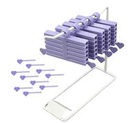 Organiseur portable de 16 pièces imprimé en 3D avec base, pour papier de d'ongles, pour mariage, mariée, pourpre, Consulte la descripción, Voir description