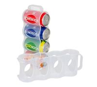 Organiseur Portable de Boîtes de Soda pour Rayonnages de Réfrigérateur, Porte Canette de Bière, Bac de Rangement Coulissant pour Frigo, Plastique Transparent, Lot de 2