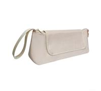 Organiseur portable pour bigoudis avec poche zippée et bandes élastiques, pour ranger les bigoudis et les outils de coiffure à la maison ou à l'extérieur (blanc)
