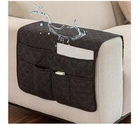 AWAV Organiseur pour Canapé et Fauteuil Imperméable et Antidérapant Sofa Accoudoir 6 Poches Support Organisateur de Chevet pour Tablette, téléphone, Tablette, Livre, télécommande TV (Noir)