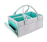 Organiseur pour couches pour bébé 38 x 25 x 18 cm en feutre à compartiments multiples avec poches latérales et poignée de levage indispensables pour bébé