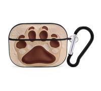 Organiseur pour écouteurs avec motif empreintes de pattes de chien - Coque de protection antichoc pour Airpods Pro 2ème génération - Avec mousqueton - Noir